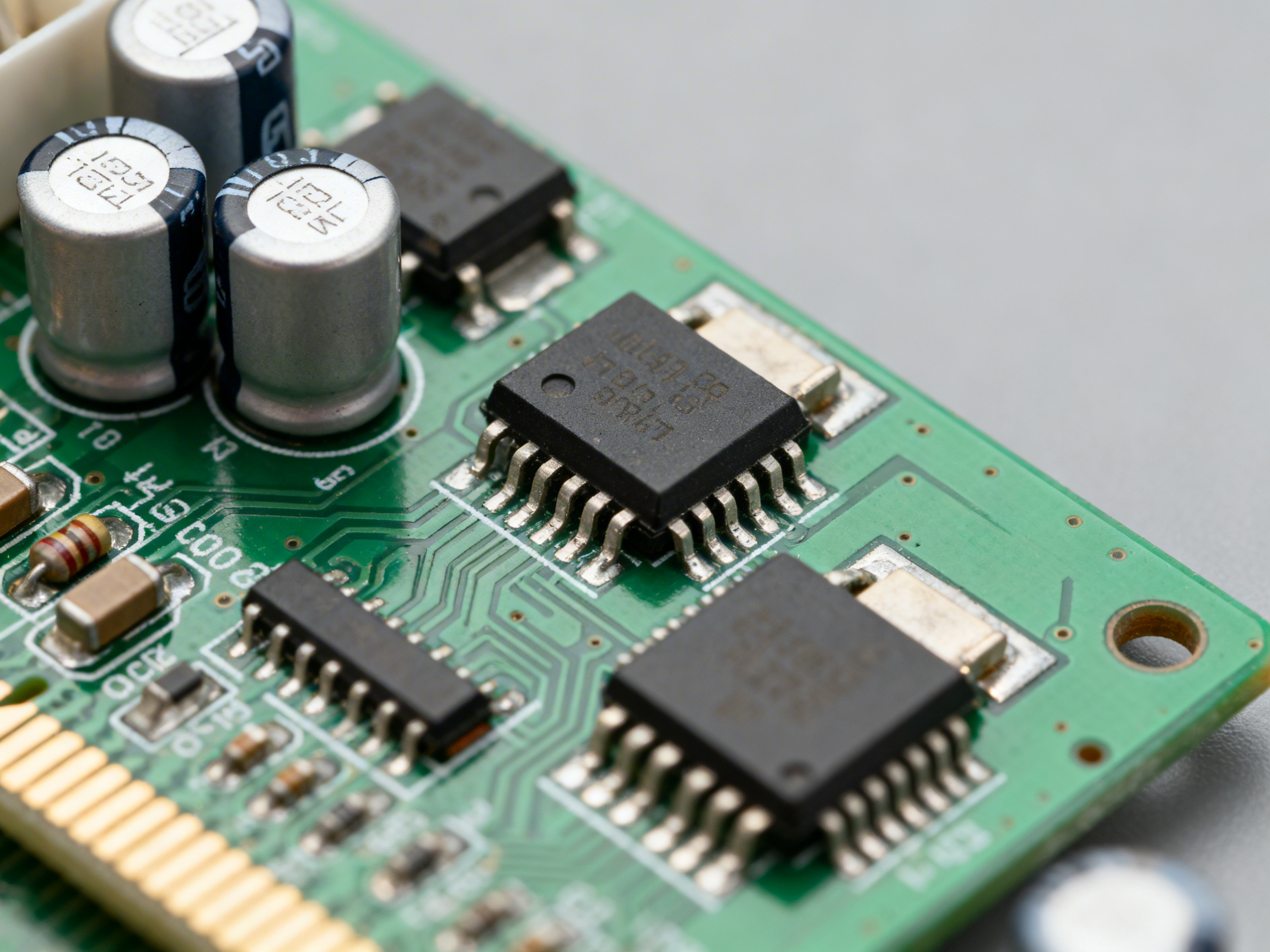 SMT assembly with chip resistors and capacitors